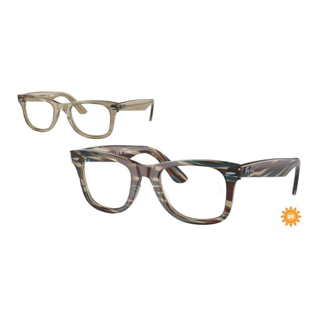 Ray-Ban Wayfarer Ease RX4340V - 8381 - Fotocromatiche grigie a righe