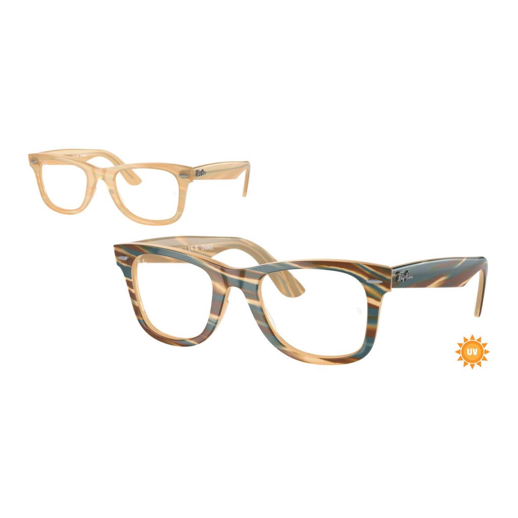 Ray-Ban Wayfarer Ease RX4340V - 8383 - Fotocromatiche marroni a righe