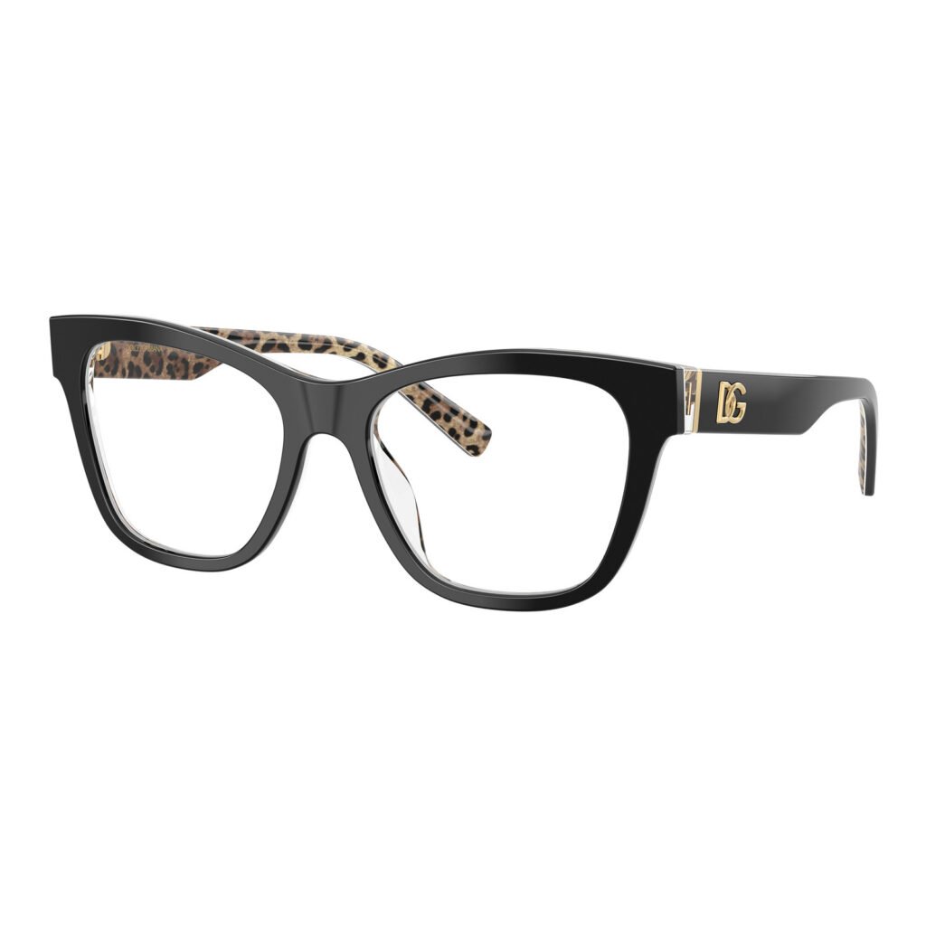 Dolce & Gabbana DG3430 - 3299 - Nero su marrone leopardato