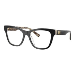 Dolce & Gabbana DG3430 - 3299 - Nero su marrone leopardato